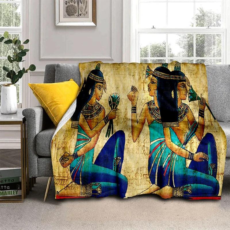 Pharaoh Egyptian Mythology Hieroglyphics Blanket,Soft Throw Blanket for Home Bedroom Bed Sofa Picnic Travel Office Cover Blanket