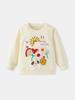 26-Year Children's Autumn Floral Hoodie - Round Neck, Animal Print, Fashionable Girl's Clothing