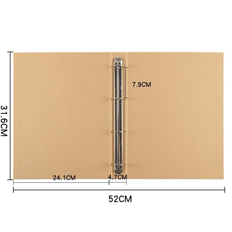 Elegantes Retro-Album aus Kraftpapier: Verdickter 3- oder 4-Ringordner, Anpassbares Logo, Austauschbare Seiten