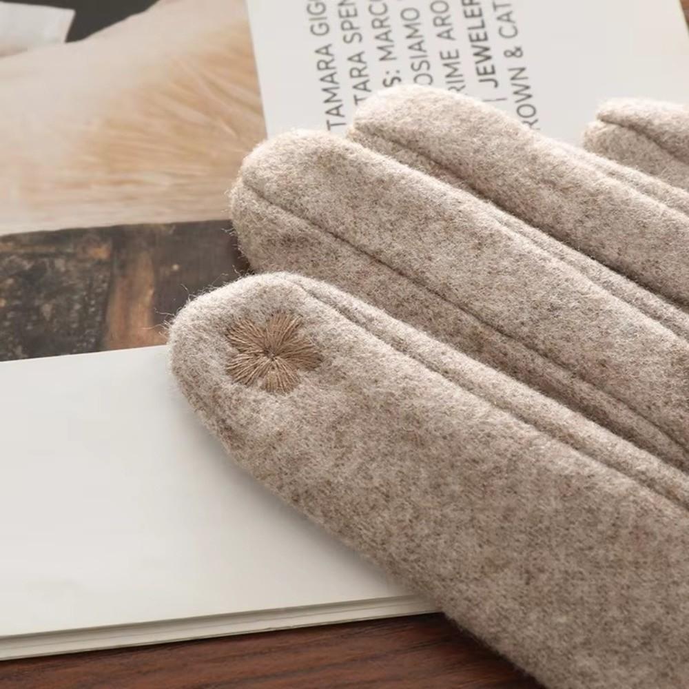 Windproof Women Winter Gloves Velvet Lined Warm Gloves Imitation Cashmere Gloves  for Winter Use