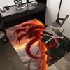 1pc Fire and Blood Office Carpet Chair Mats, Home Decor Mat Fantasy Theme Mat Durable Mat, Dragon Decor,Suitable for Fantasy Theme Lovers