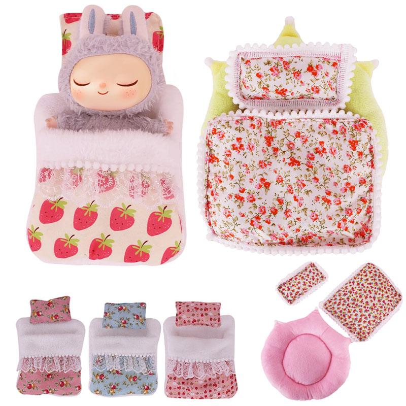 Puppenbetten Möbel Für Labubu 17cm Puppe Schlafsack Mit Kissen Decke Puppenkleidung Zubehör Mädchenspielzeug Geburtstagsgeschenk