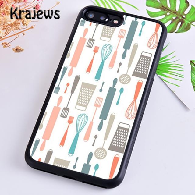 Krajews Vintage Baking Pattern Phone Case Cover For iPhone 17 Air 16 15 14 plus 11 12 13 pro max coque Shell Fundas