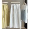 Japanese and Korean Washed Cotton Loose Wide-leg Scimitar Pants Women's Spring and Autumn New French Loose High-waisted and Thin Casual Pants