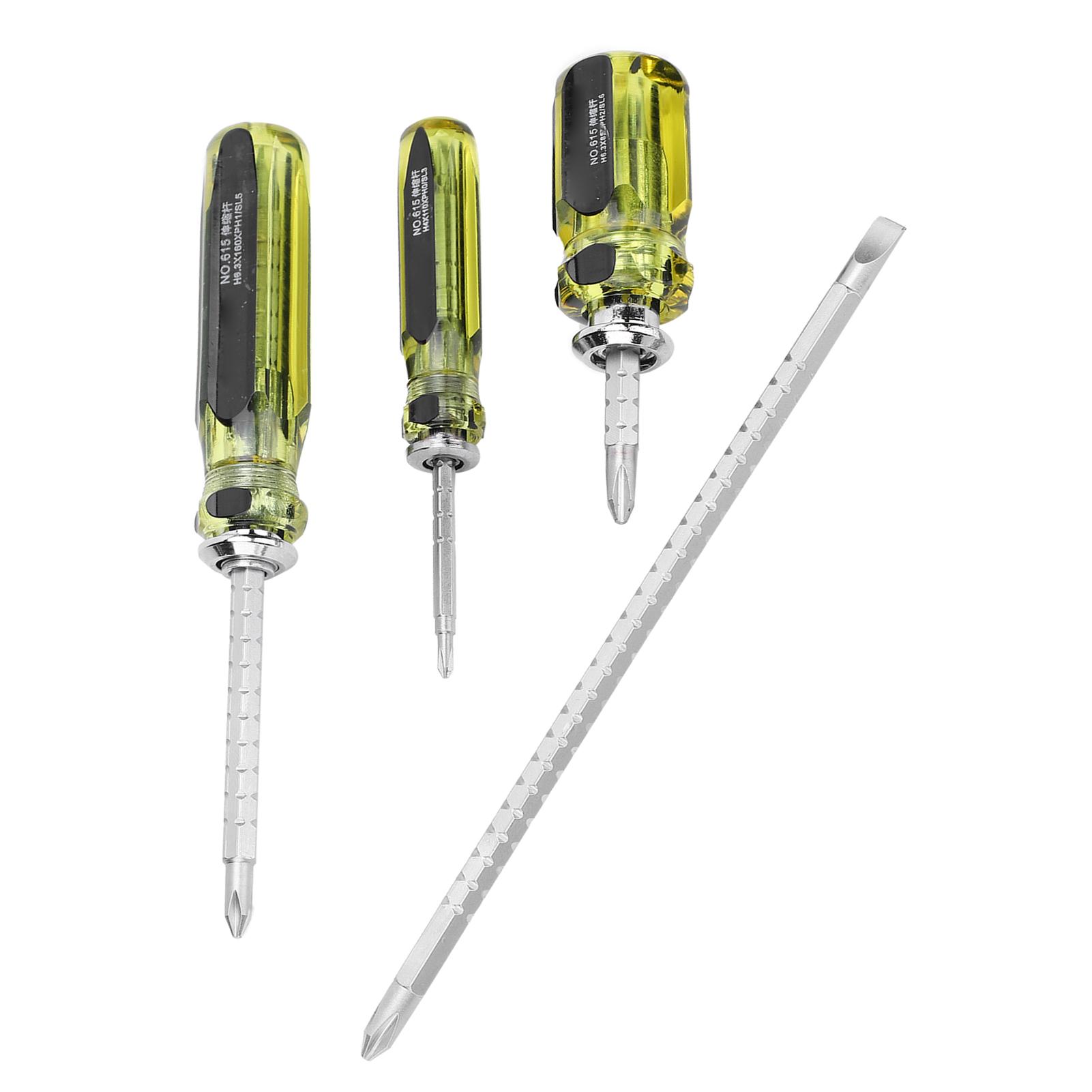 

4Pcs Cross Screwdriver Telescopic DualPurpose MultiBit Accurate Set Industrial Tool
