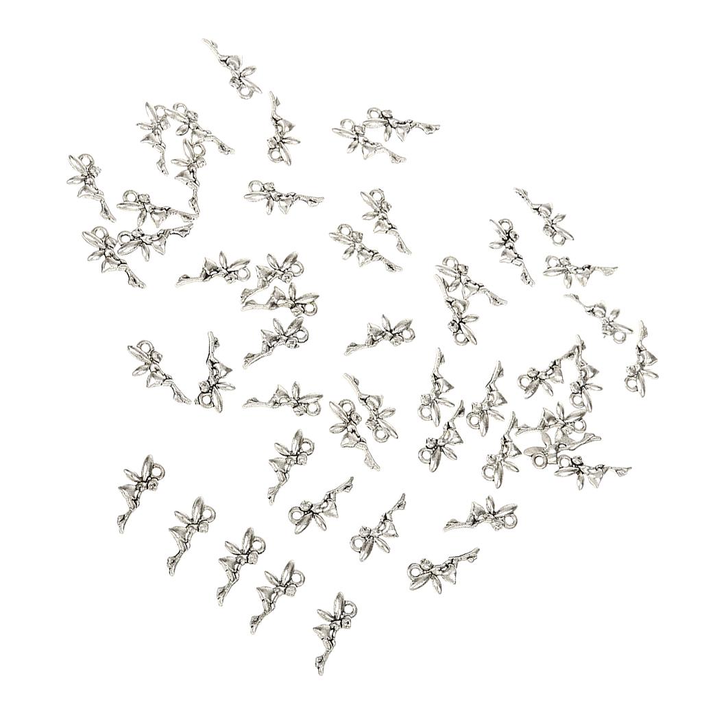 100pcs Angle Fairy Alloy Pendant Charms DIYJewelry Findings Bronze & Sliver