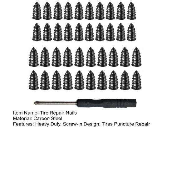 Kit 40/50/60 Bucăți Cuie de Cauciuc pentru Reparații Anvelope Șuruburi Rezistente pentru Reparații Anvelope Auto Motociclete Camioane Anvelope Vidate Șuruburi de Reparare Pană