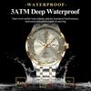 POEDAGAR Top Fashion Men Wristwatch Waterproof Luminous Week Date Quartz Male Clock Stainless Steel Business Men's Watches Reloj