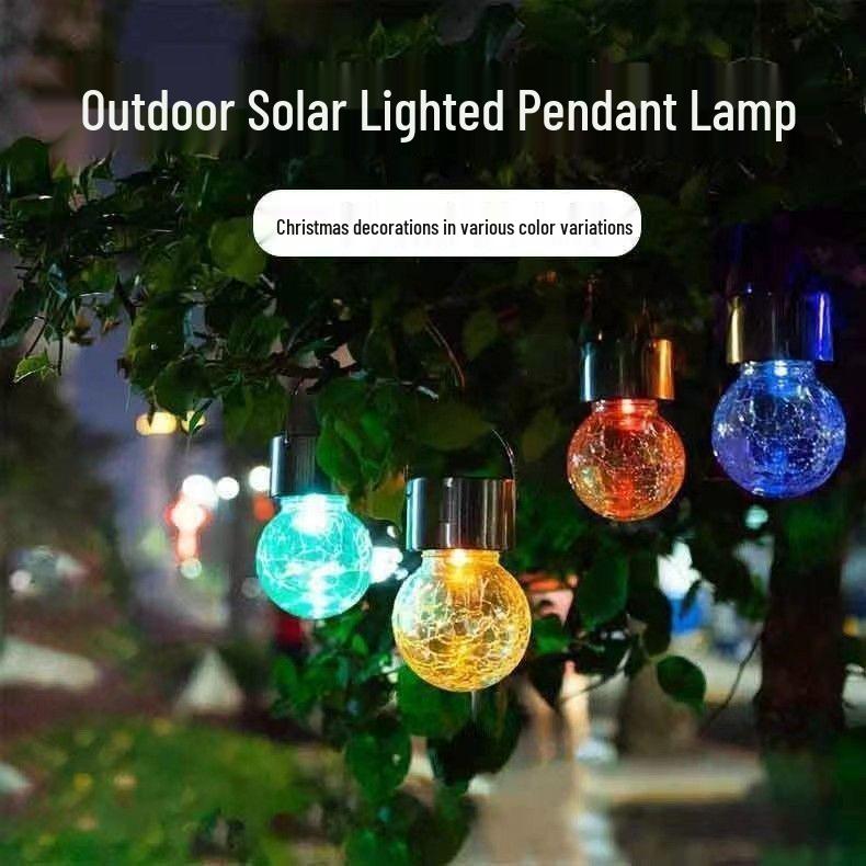 Outdoor Waterproof Solar Crackle Hanging Light for Festival and Garden Decoration