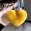 Plush Love Heart Keychain Soft Fluffy Lightweight Girls Car Key Ring Holder Handbag Backpack Decoration Pendant Birthday Gift