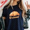 Womens Vintage Croissant TShirt Retro French Pastry Graphic Tee Casual Cotton Tshirt Summer Cute Food Lover Aesthetic Tops