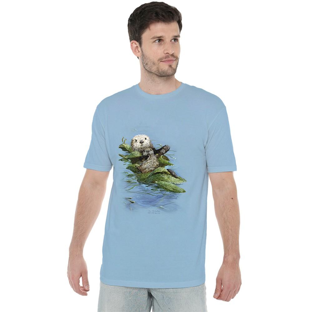 Wildlife Kelp Cradle Otters T-Shirt S-3XL Light Blue XXXL