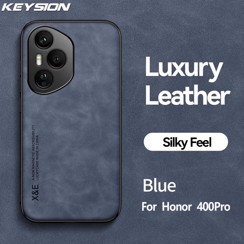 

KEYSION Luxury Retro PU Leather Case for HONOR 400 5G 400Pro Soft Silicone+PC Shockproof Phone Cover for Huawei Honor 400 Pro 5G for Honor 400 Pro