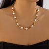 2Pcs/set HipHop Irregular CCB Beads Chain Necklaces for Women Vintage Gold Color Heart Pendant Necklace Daily Party Jewelry Gift