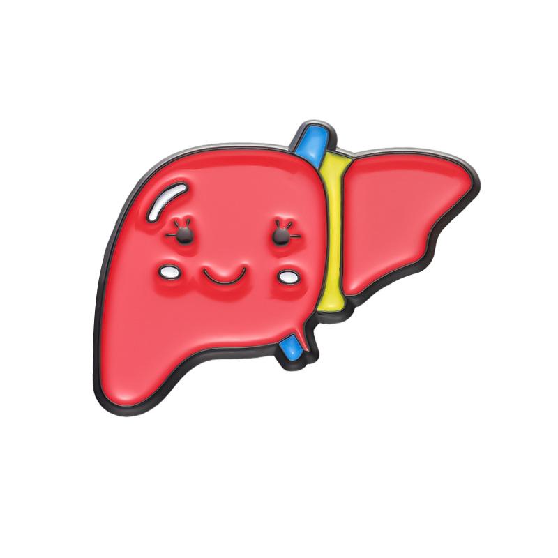 Alloy Brooch Decorative With Creative Organ Shape Unique Liver Heart And Lung Design For Every Enthusiast Fashion