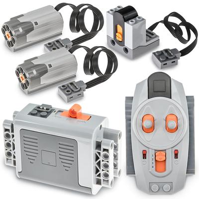 Cobers 5-Piece Power Function Set Compatible with Major Brand Technic Parts Motor Set IR Receiver Remote Control AA Box
