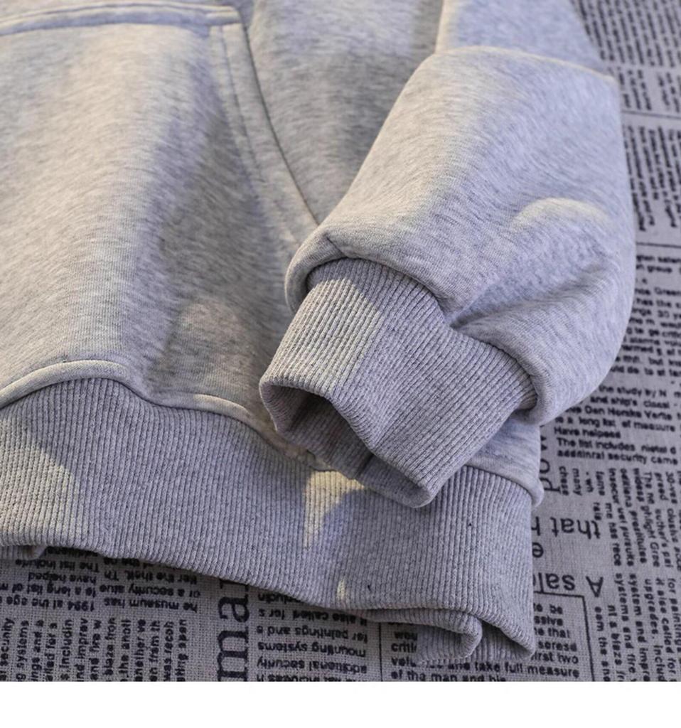 Men's Retro Heavyweight Fleece-Lined Hoodie - 2025 Autumn/Winter Brand, Loose Fit Couple's Outerwear