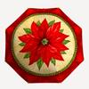 1pc Christmas Poinsettia Design Automatic Folding Umbrella. Casual Outdoor Accessory, for All Seasons Yy250924076