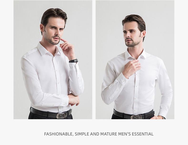 2022 Premium Men's Long-Sleeve Iron-Free Pure Cotton Shirt - Light Luxury Business Wear