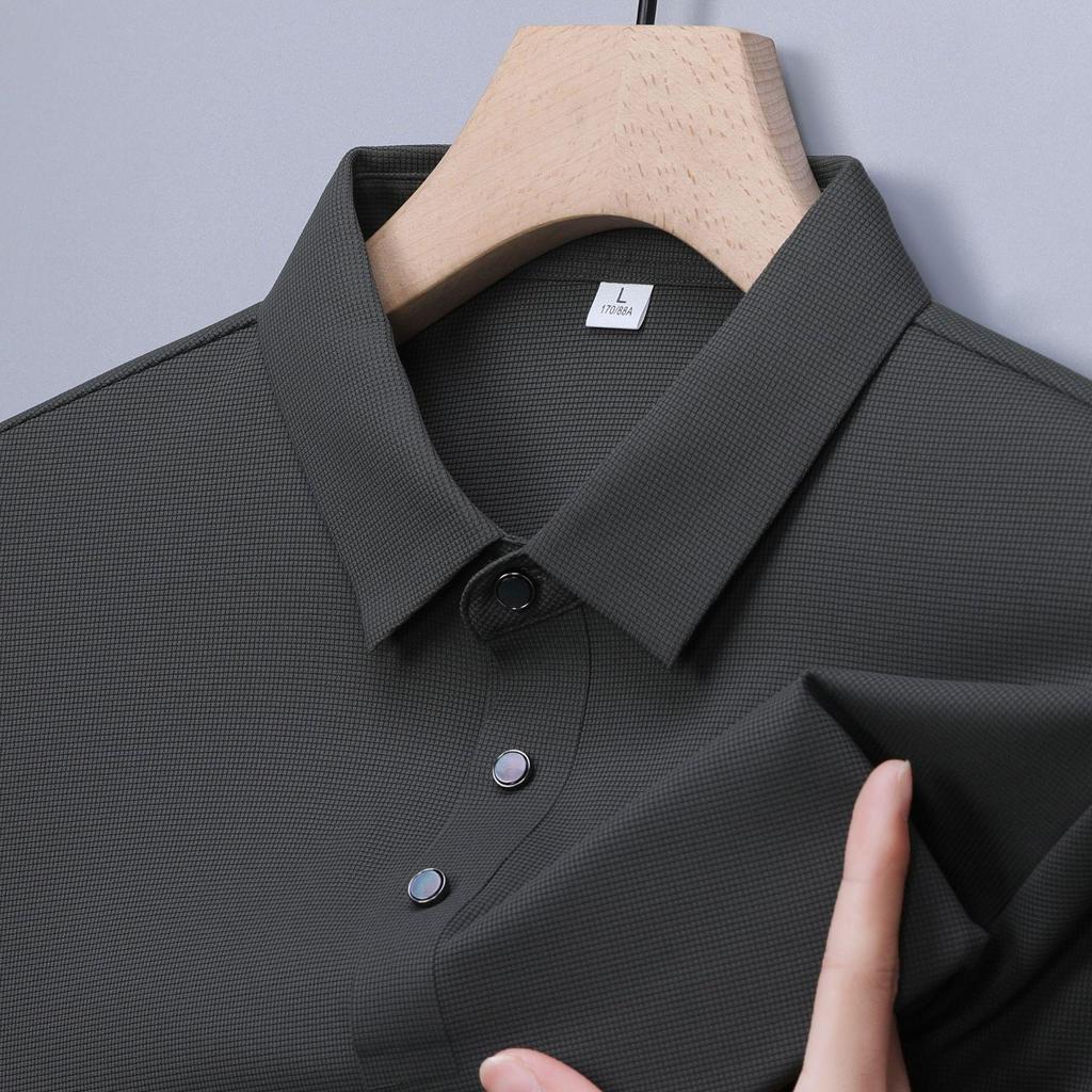 President Waffle IJszijde Poloshirt: Werkkleding met korte mouwen en omgeslagen kraag met aangepast logo