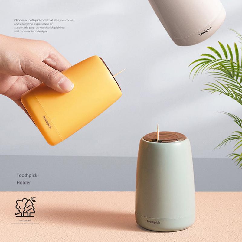 Automatisches Pop-up Zahnstocherglas Kreative Zahnstocherbox Zuhause Klein und tragbar Drücken Pop-up Zahnstocherhalter
