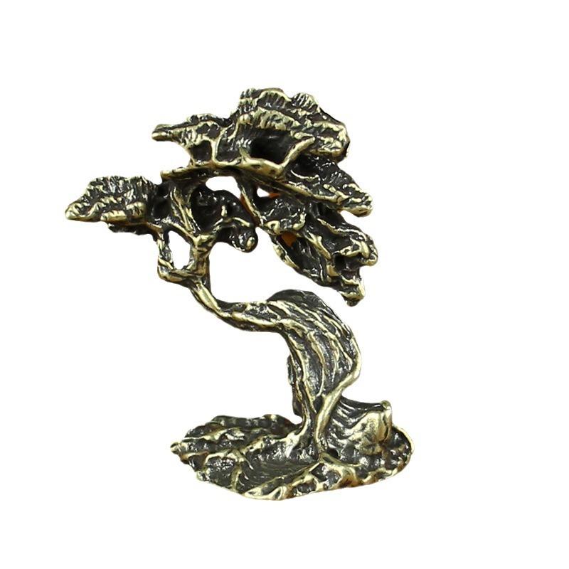 Brass Welcome Pine Desktop Tea Table Tea Pet Pure Copper Ornament Metal Copper Ware Men's and Women's Small Copper Ware Ornament