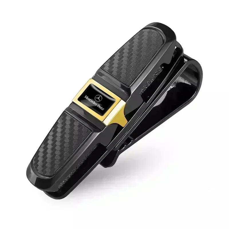 VVKQ9 ABS Glasses Clip Car Sun Visor Card Ticket Clamp Fastener For Mercedes Benz AMG GLE GLS CLS GLC CLA GLA GLK ML C197 R231 W167