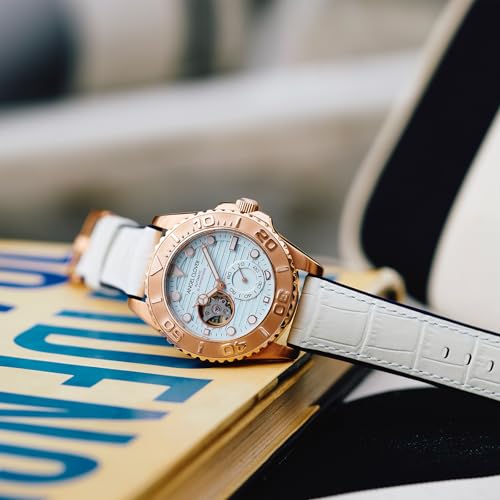 AngelClover Men's Sea Cruise Automatic Watch SCA44PPB-WH, Automatic Winding, 30 ATM Water Resistance, Mineral Glass, Light Blue Dial, Stainless Steel