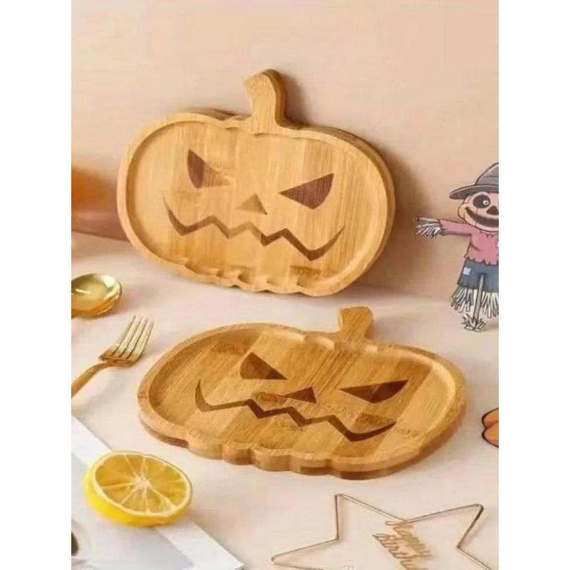 Creative New Halloween Pumpkin Tray Useful Suitable Family Festival Celebrate Snack Plate Funny Pumpkin Pattern Party Props Tray