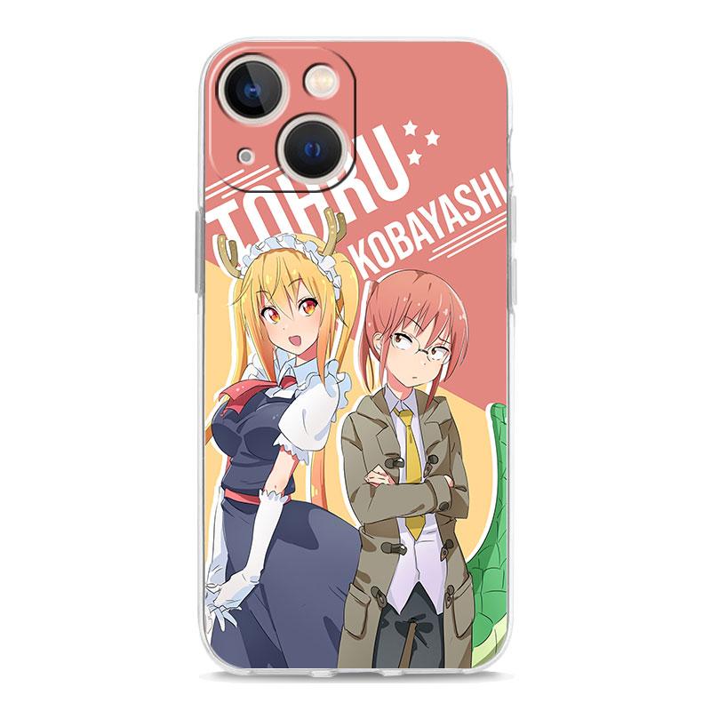 Dragon Maid Anime For iPhone 14 13 11 12 Pro Max X XR XS Phone Case For iPhone 14 7 8 Plus SE Clear Soft Silicone Cover Fundas
