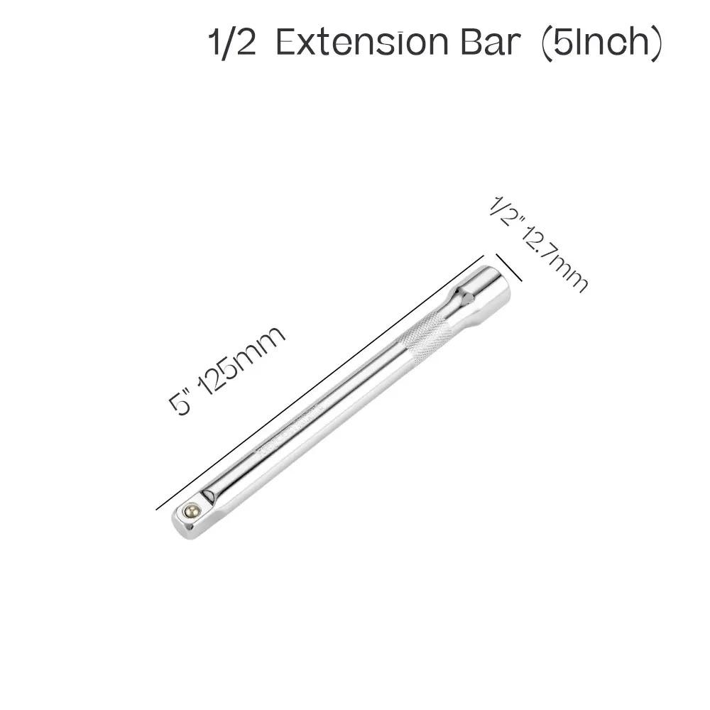 1/4" 3/8" 1/2" Socket Ratchet Wrench Extension Bar 50/75/100/125/150/250mm Long Bar Steering Sleeve Connecting Rod Accessories