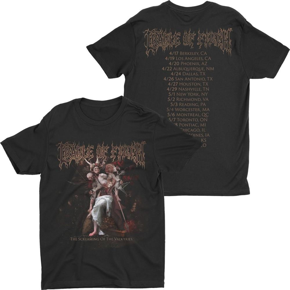 

Cradle Of Filth The Screaming Of The Valkyries 2025 Tour T-Shirt Fanmade Unisex T-Shirt XXL