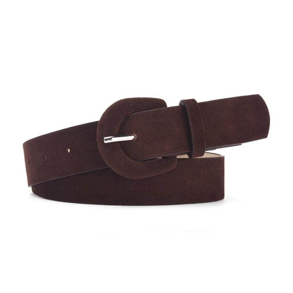 Suede Material Women's Belt Simple Design Waist Belt Decorative Decorative Belt Dress Matching