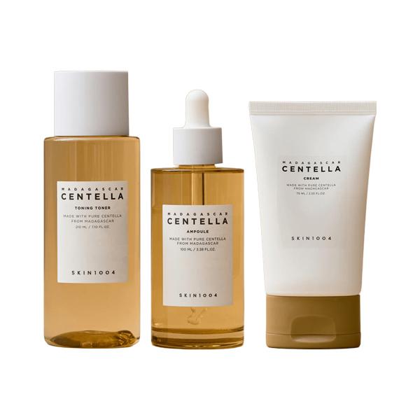 SKIN1004 Madagascar Centella Soothing Moisture 3 Step Set Toning Toner Ampoule Cream