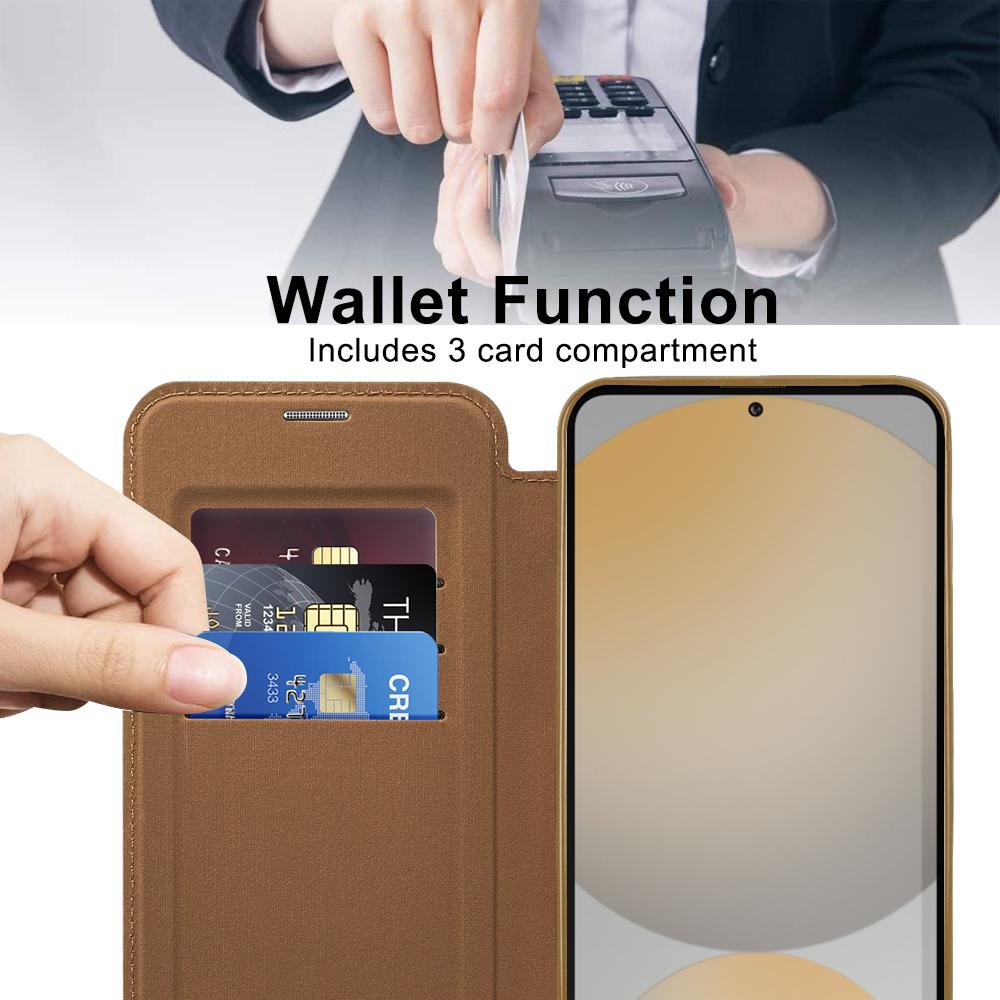 Manyetik Cüzdan Deri Telefon Kılıfı Samsung S22 S23 S24 S25 plus Ultra A55 A35 A16 A05 Kablosuz Şarjlı Kapaklı Kapak Magsafe Kart Tutucu