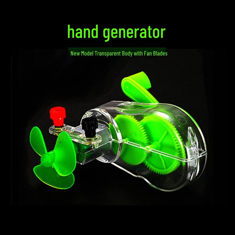 Hand-Crank Generator Kit for Science Experiments with Fan Blades
