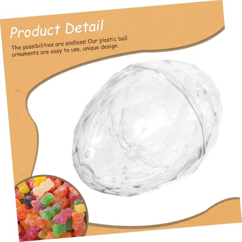 10Pcs Transparent Plastic Easter Egg Candy Boxes Chocolate Gift Packing for Easter Baby Shower Birthday Party Decor