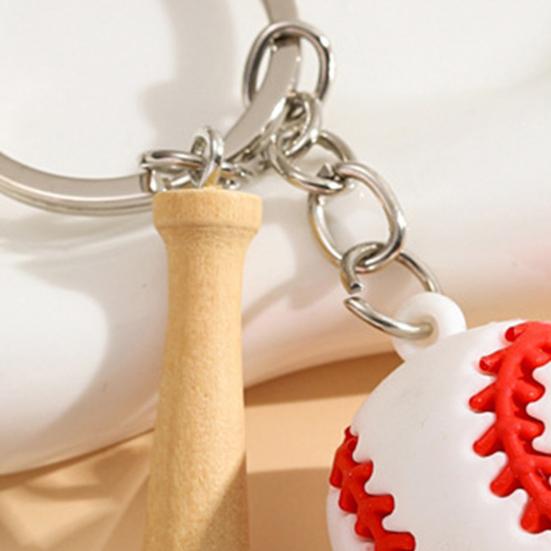 Keychain Pendant Sports Style PVC Baseball Pendant Keyring Baseball Theme Key Chain Portable Car Bag Accessory