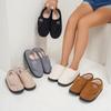 Winter Indoor Woolen Slippers, Home Anti-slip Cotton Slippers, Fleece Velcro Slippers for Home Use