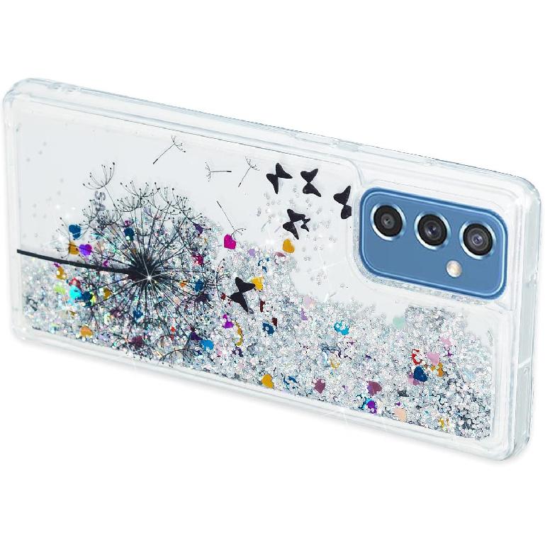 OOPKINS Glitter Case for Samsung Galaxy A35 5G for Girl Sparkle Flowing Shiny Quicksand Transparent Soft TPU Silicone Bumper Shockproof Protective