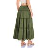 Women's Fashion  Pleated Floral Print Elastic Waist  Loose Splicing A Line Pocket Skirt