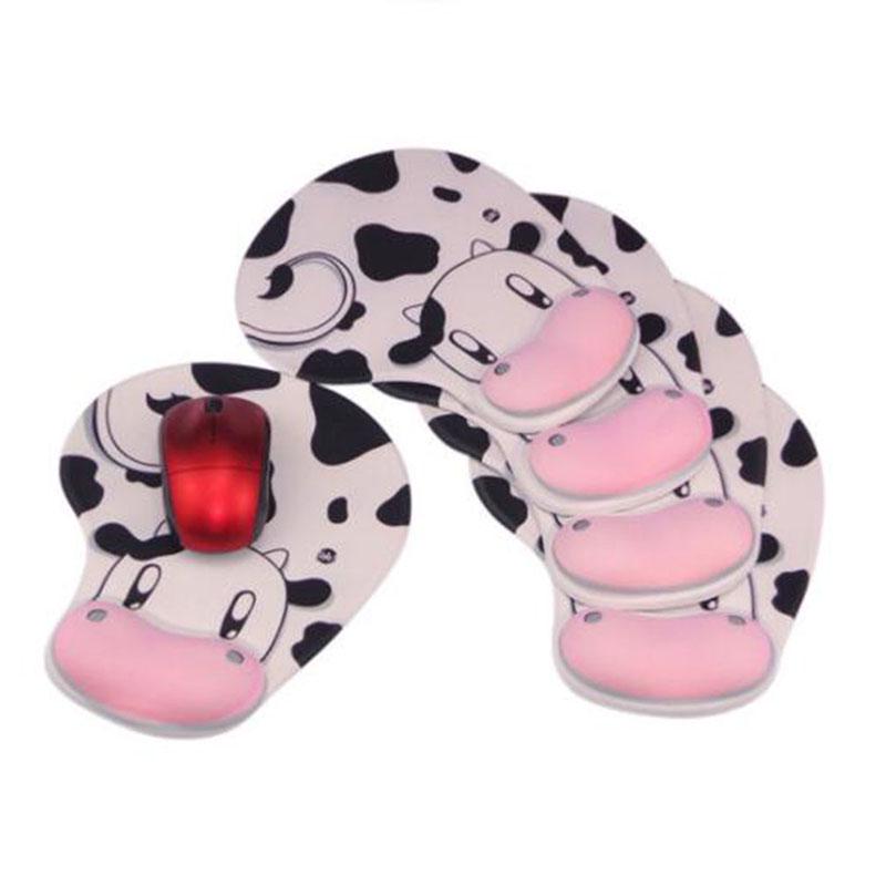 Mouse Pad Cows Silicone Wristband Super Soft Pad Hand Rests Cute Fresh Creative Cartoon