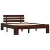 Solid Wood Bed Frame Dark Brown Pine 140 X 200 Cm