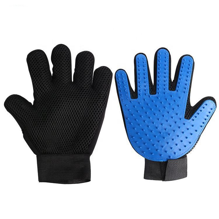 1 Pair Luxury Simple Style Silicone Pet Grooming Gloves Dog/Cat/Horse Bath Hair Remover Brush Made of Cloth and Rubber