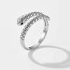 ANDYWEN 925 Sterling Silver Gold Snake Resizable Adjustable Ring  Women Luxury Rock Punk Slim Circle Round Jeswelry