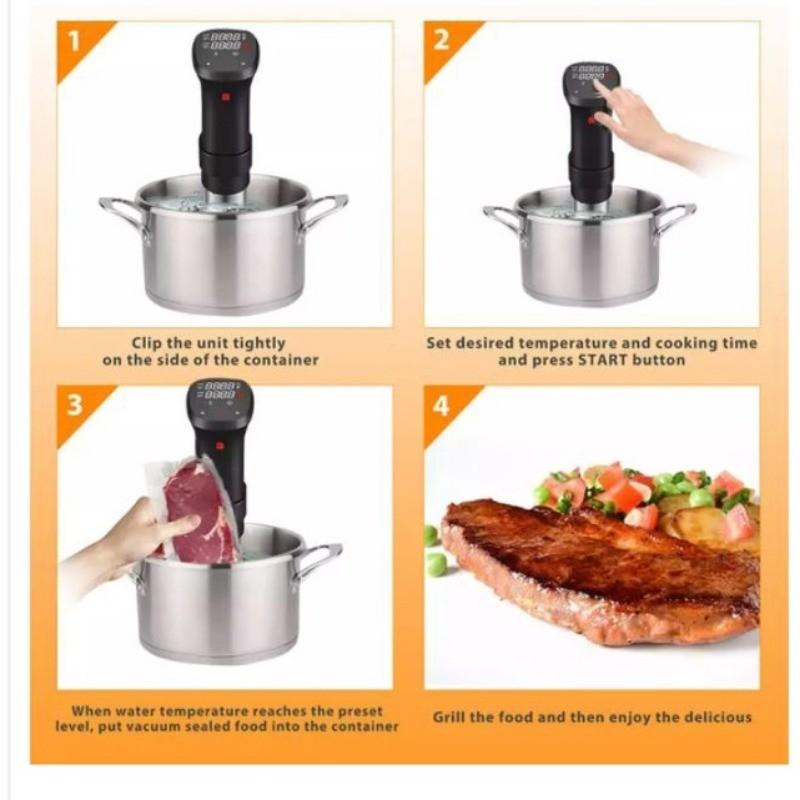 Stainless Steel Sous Vide Slow Cooker Thermal Immersion Circulator Waterproof Vacuum Precision Temperature Machine