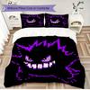 Anime Gengar Printed Bedding Set 3 Piece Soft Microfiber Duvet Cover Set Teens Game Room Decor No Sheet No Filling