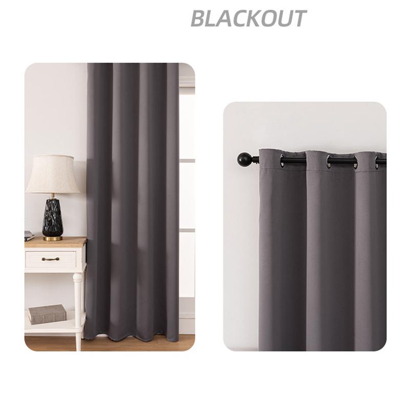 High Density Fabric 100% Blackout Curtains Thermal Insulated Sunproof Drapes with Grommet Top Bedroom Living Room Decor