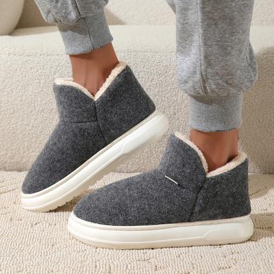 Papuci de iarnă pentru bărbați noi, papuci caldi de pluș, cupluri, pantofi din bumbac pentru casă, antiderapante, confortabile, cizme moale de blană artificială.