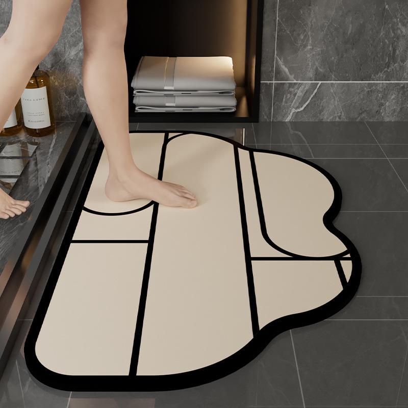 Plaid Diatom Mud Quick-Dry Anti-Slip Bathroom Mat